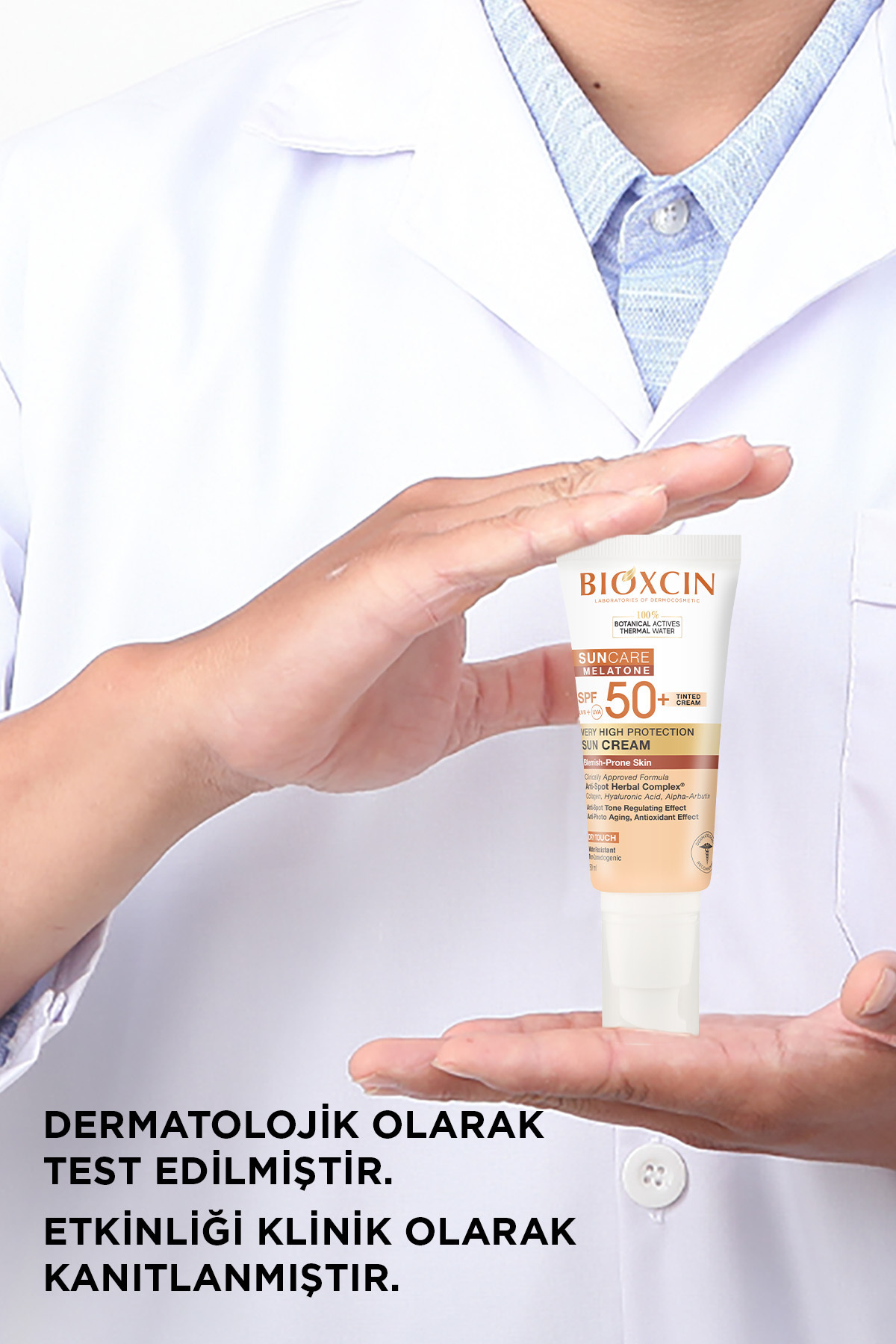 Sun Care Lekeye Eğilimli Ciltler Renkli Spf 50 Güneş Kremi 50 ml Tinted Arbutin, Kolajen, Hy