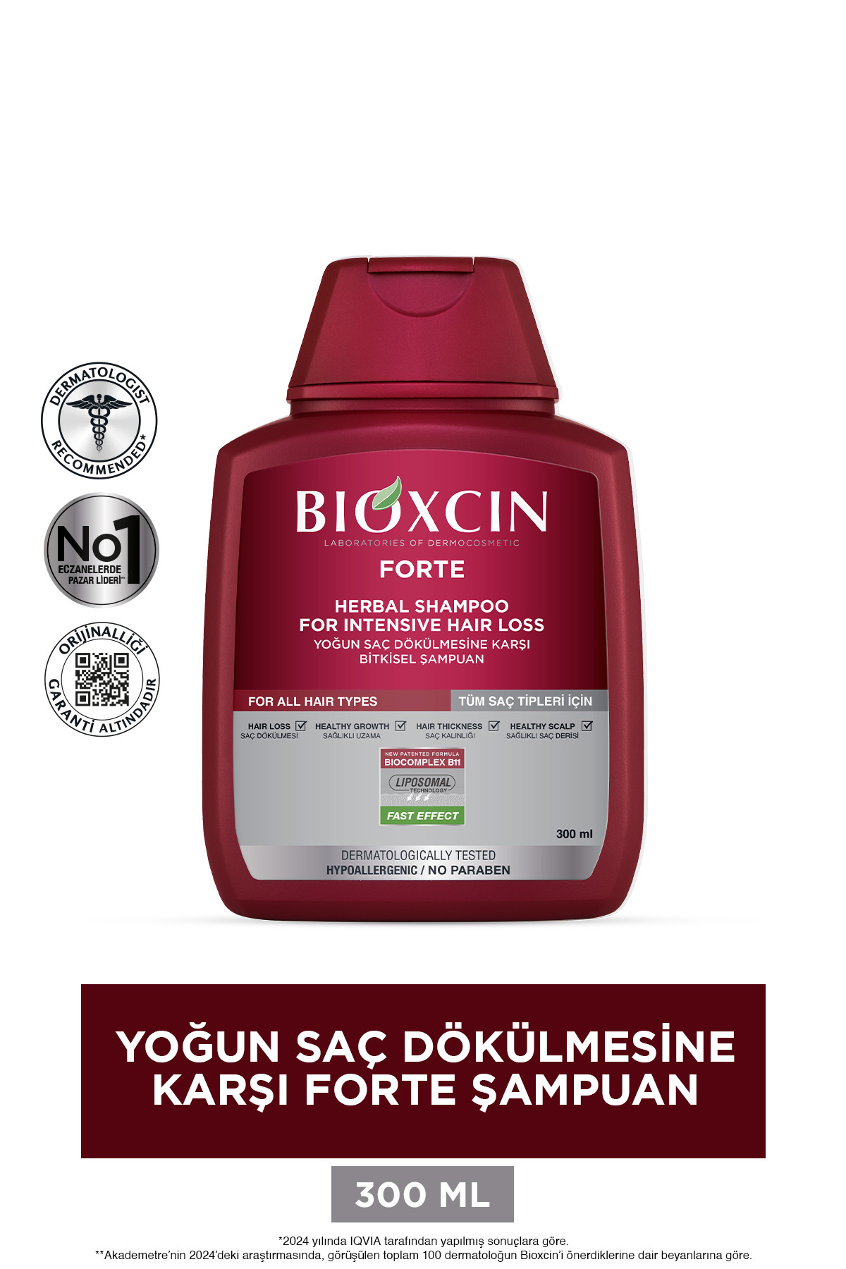 Forte Şampuan Tüm Saç Tipleri Için 3x300ml - Yoğun Dökülme Şampuanı Avantajlı Paket