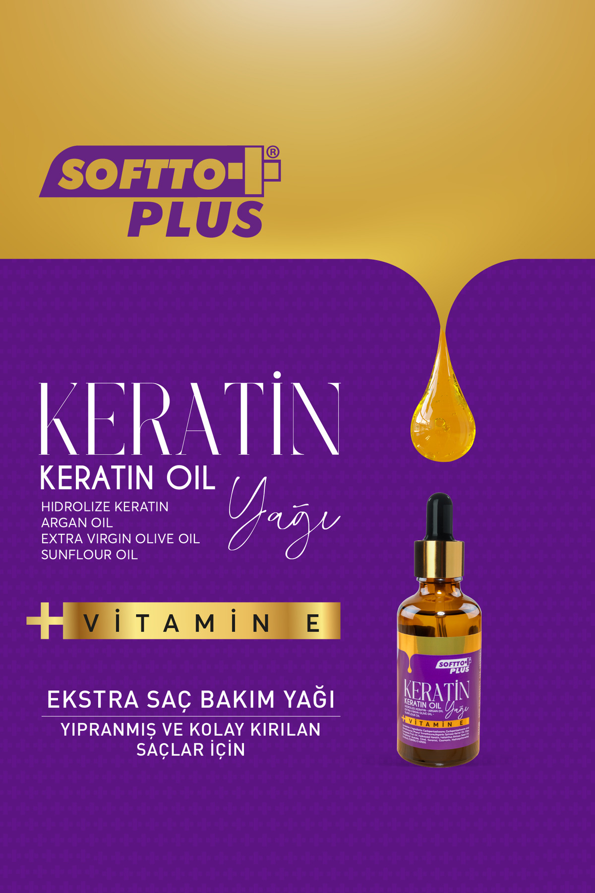 Saç İçin Onarıcı Etkili Keratin Yağı 50 ml