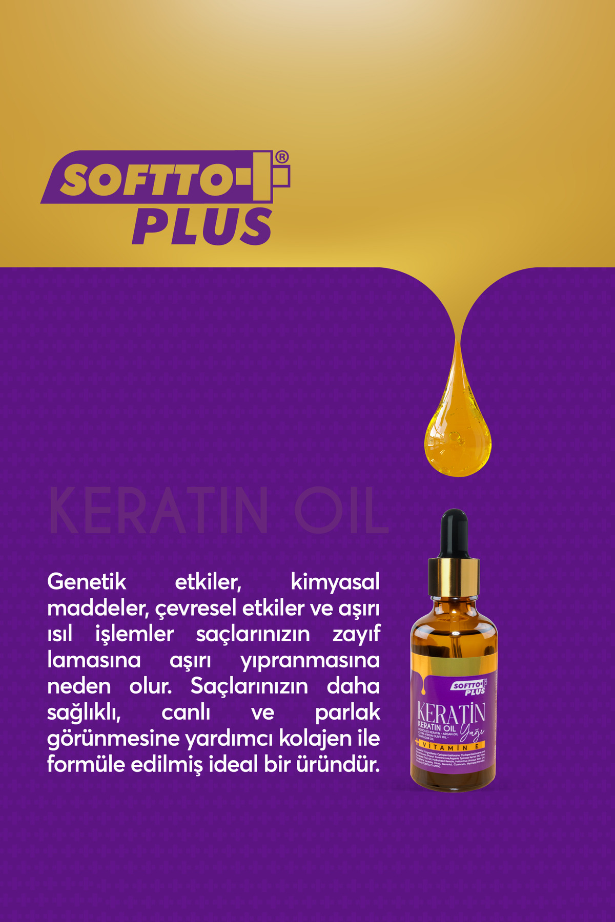 Saç İçin Onarıcı Etkili Keratin Yağı 50 ml