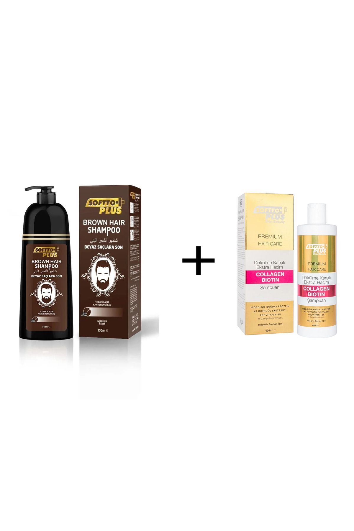 Beyaz Saçlar Için Koyu Kahverengi Şampuan+ANTİ-HAIR LOSS EXTRA VOLUME COLLAGEN BIOTIN ŞAMPUAN 400 ML