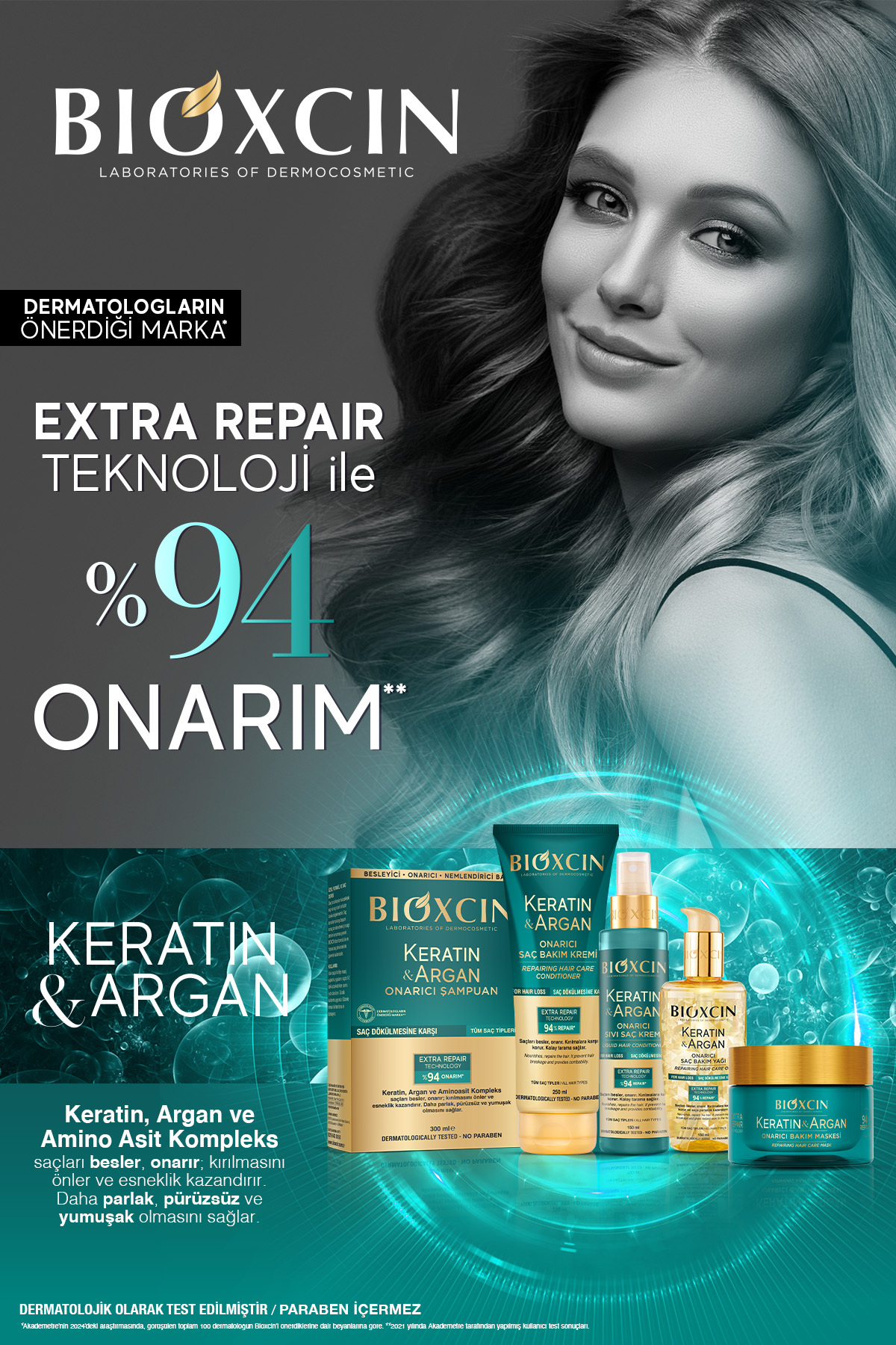 Keratin Argan Onarıcı Saç Bakım Kremi – Nemlendirici & Kırık Karşıtı 250 ml