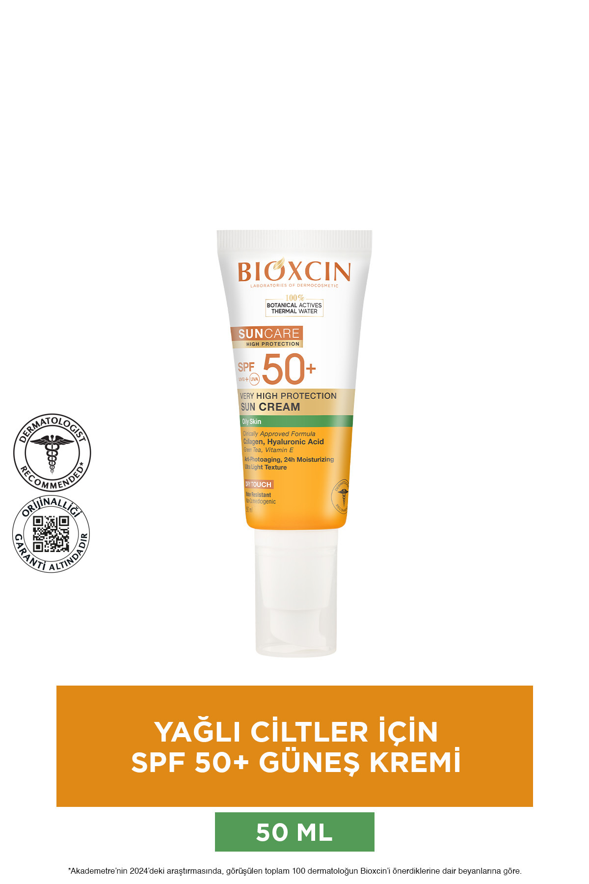 Sun Care Spf 50 Çok Yüksek Korumalı Güneş Kremi 50 ml Karma Yağlı Cilt - Kolajen Hyaluronik