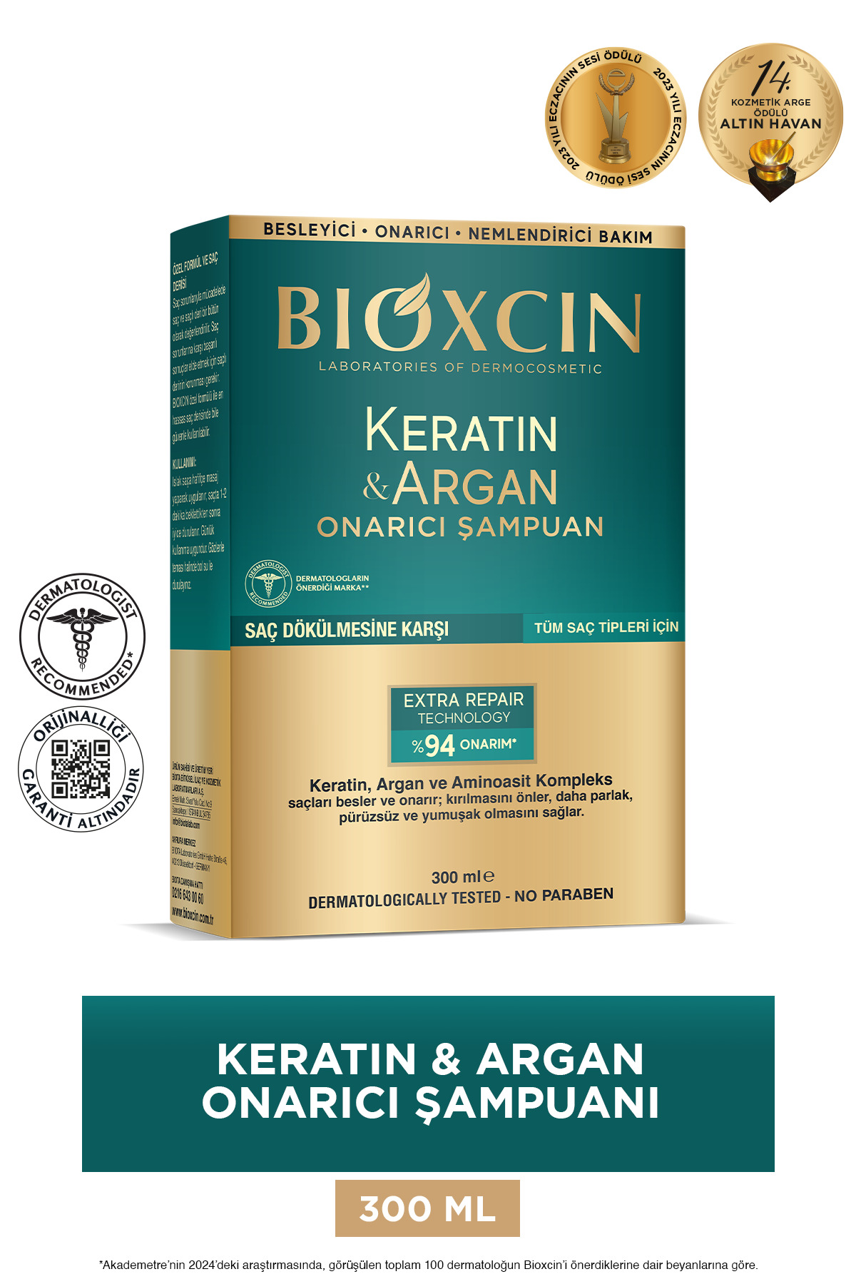 Keratin Argan Onarıcı Şampuan – Yıpranmış Saçlar İçin Güçlendirici 300 ml