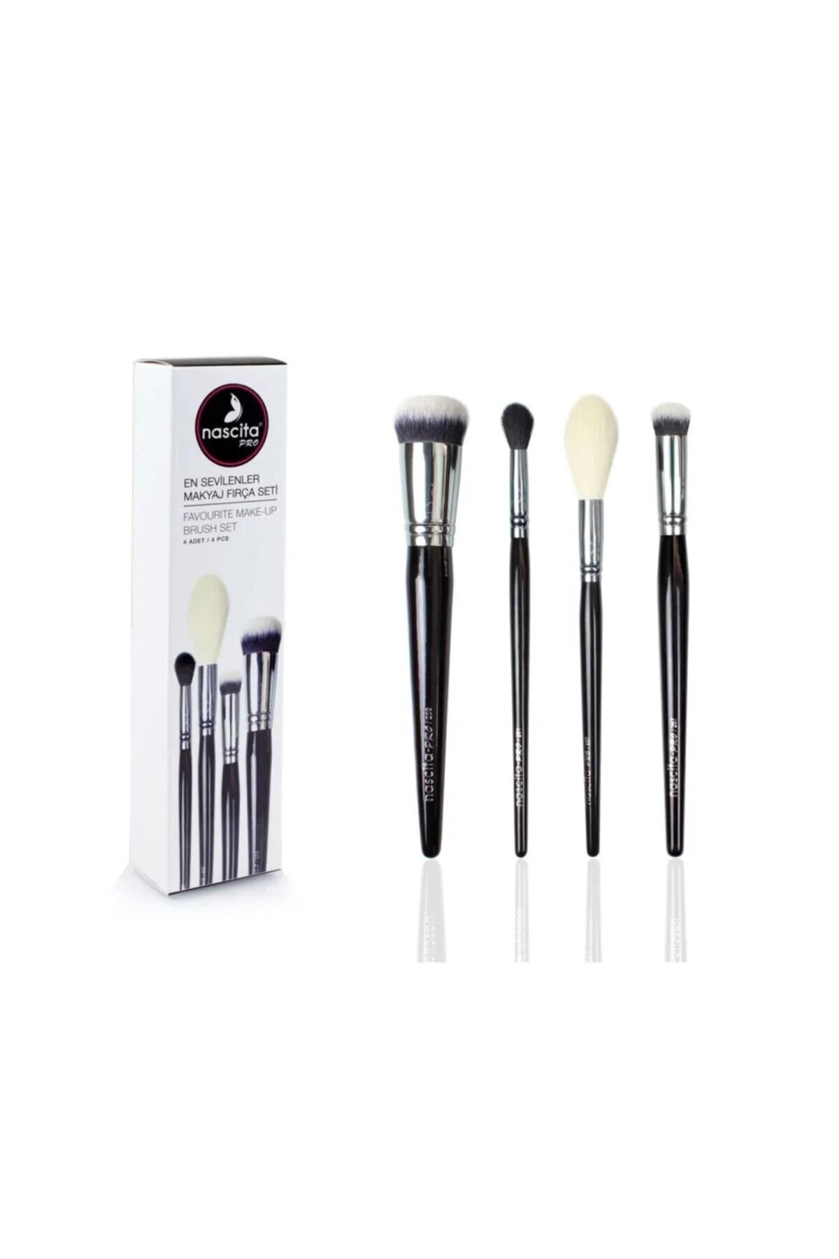 Pro 4 Lü En Sevilenler Makyaj Fırça Seti NASBRUSHSET54 + Aydınlatıcı Makyaj Fırça Seti - 49