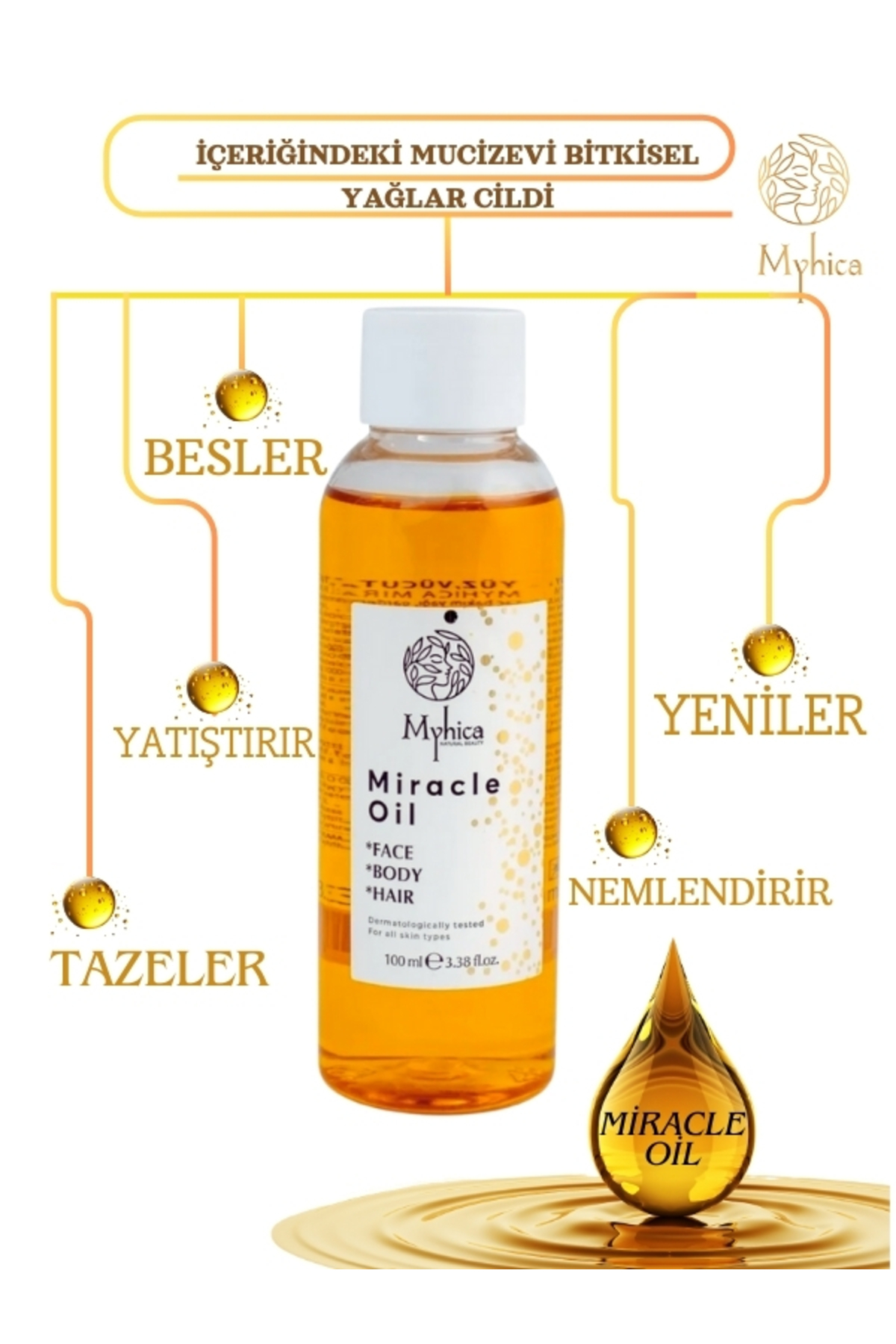 Nemlendirici Yüz, Vücut Ve Saç Bakım Yağı - 100 Ml + Pembe Pro Üç Boyutlu Oval Saç Fırçası 02