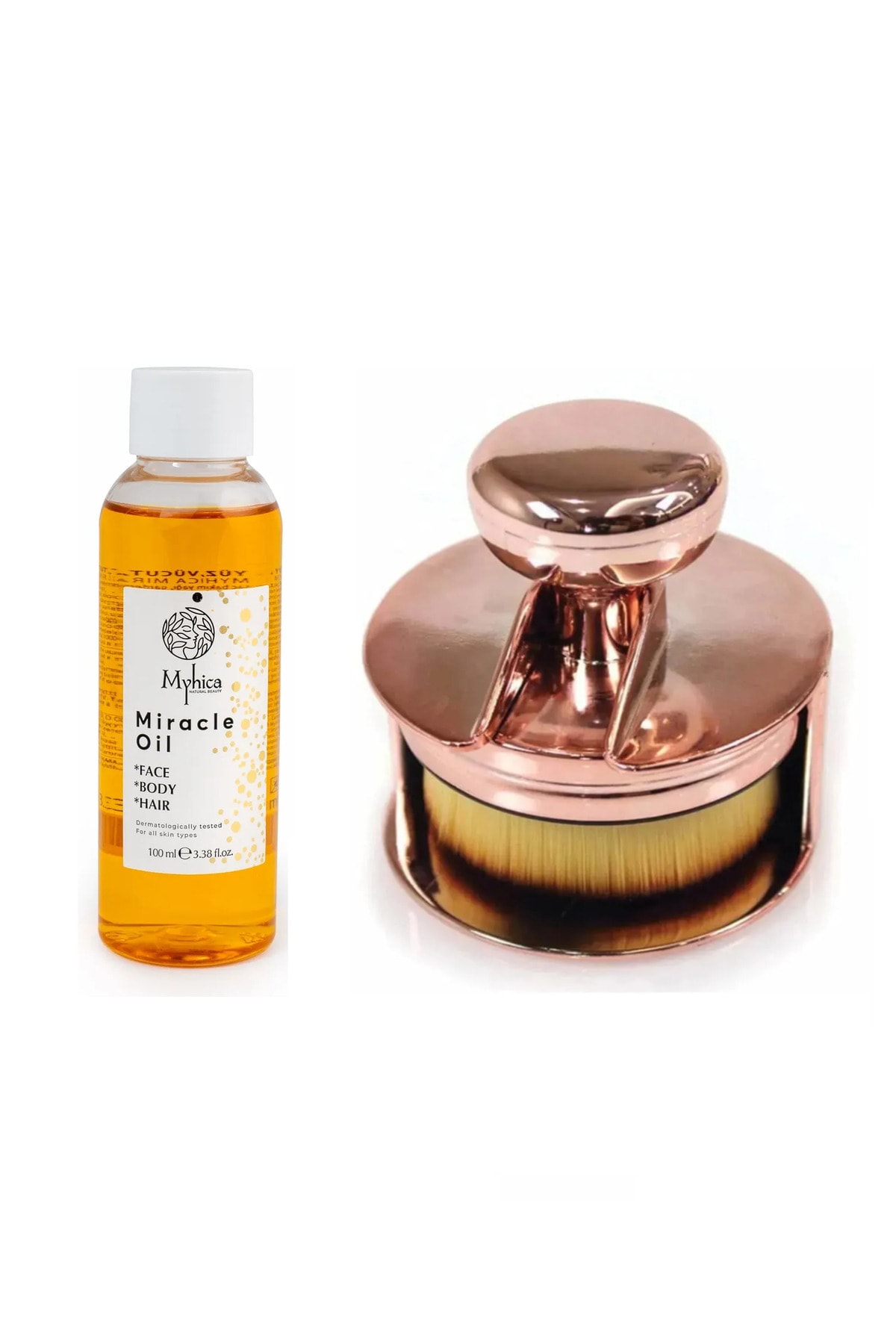 Nemlendirici Yüz, Vücut Ve Saç Bakım Yağı + Bronzy Glow Fondöten Fırçası 247