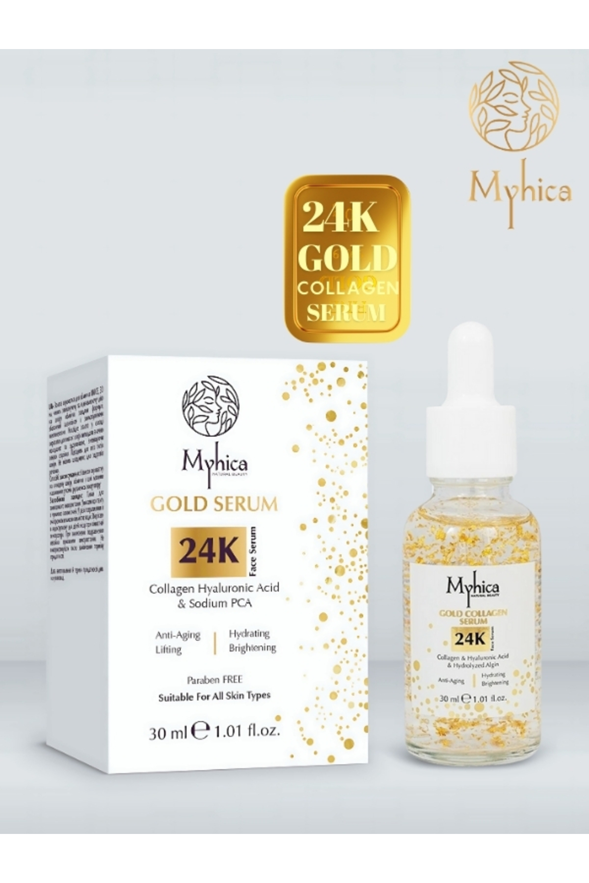 24k Altın Parçacıklı Kırışıklık Karşıtı Kolajen Serum 30 Ml