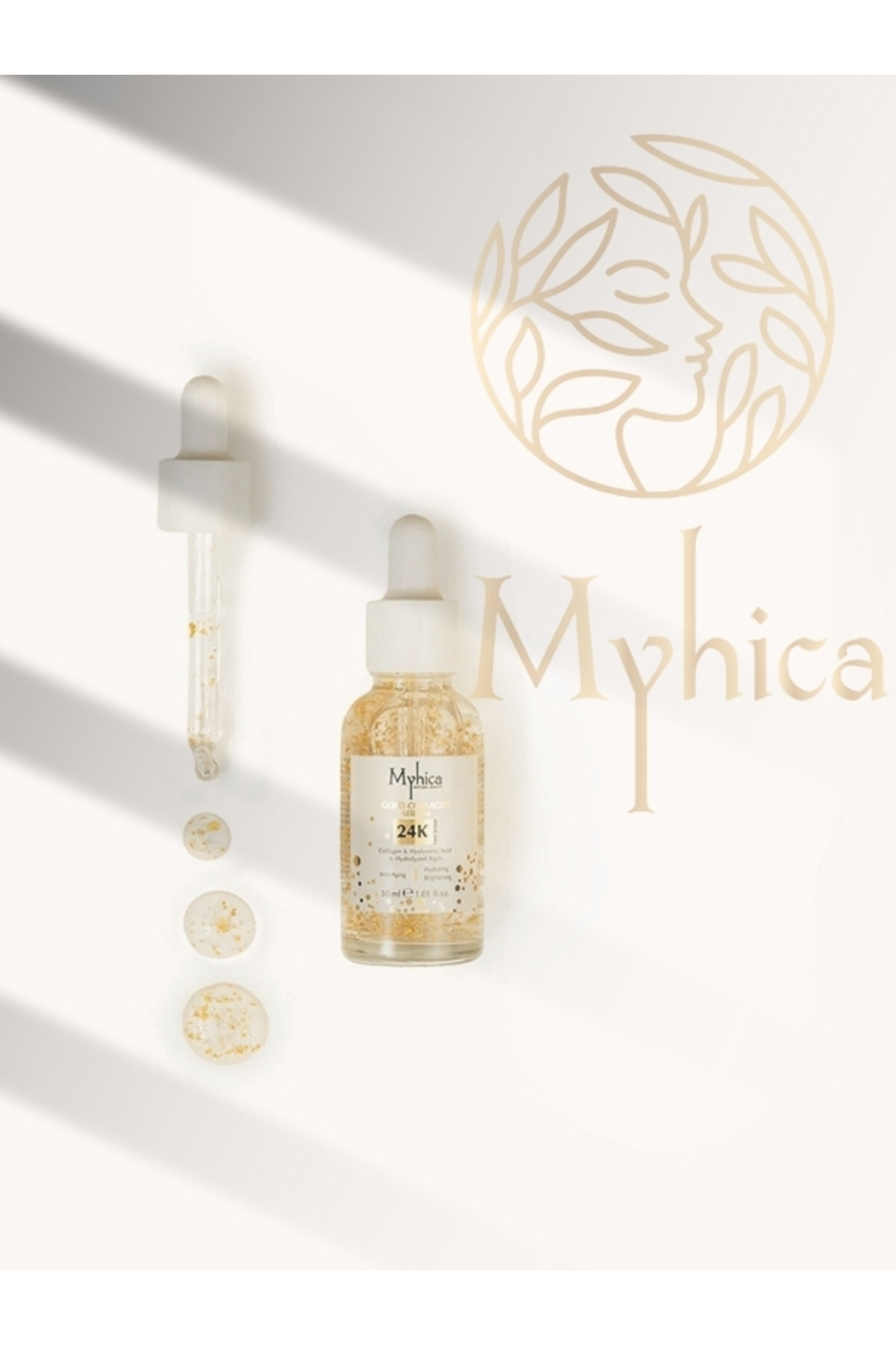 24k Altın Parçacıklı Kırışıklık Karşıtı Kolajen Serum 30 Ml