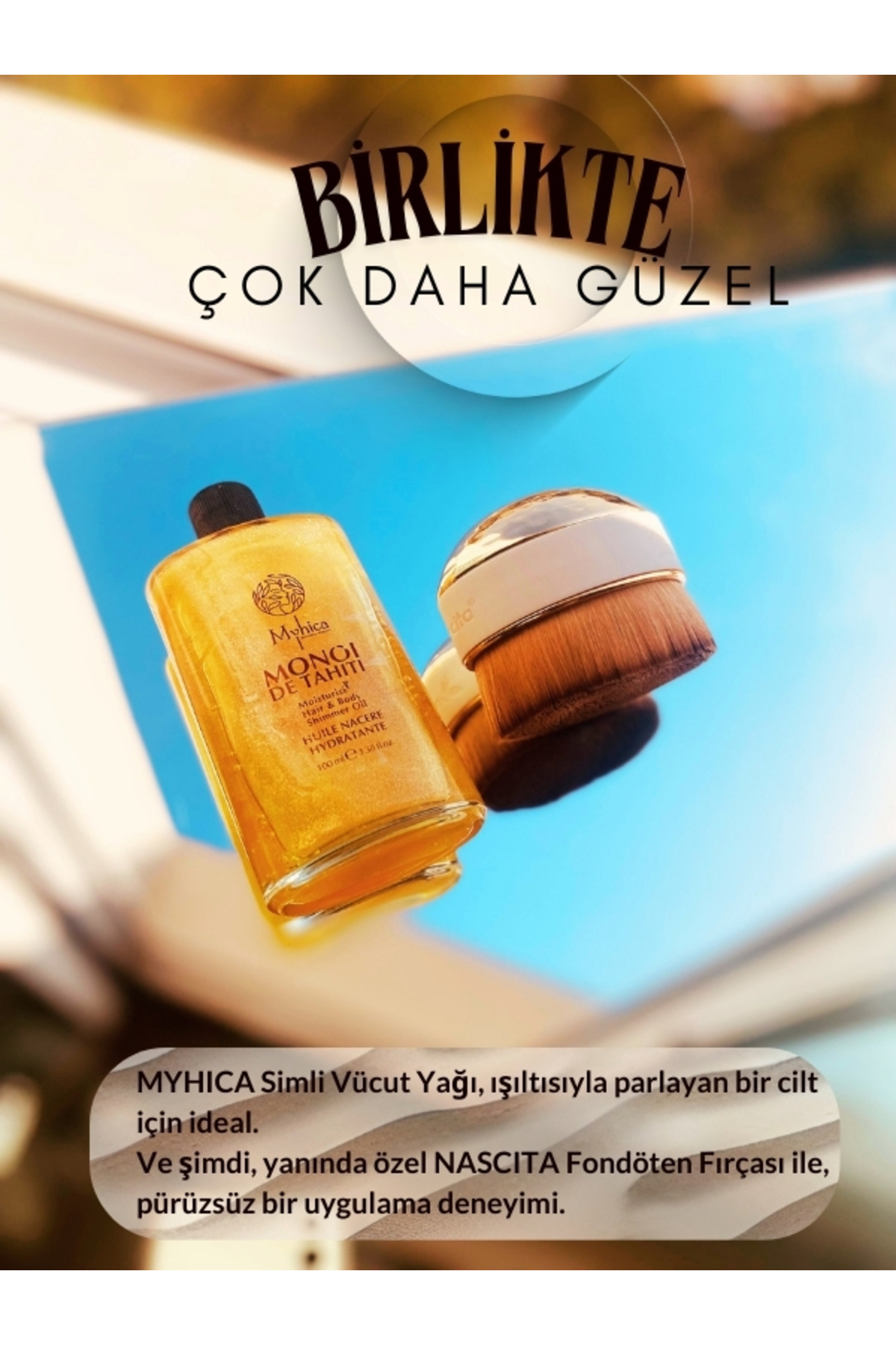 Yüz Ve Vücut Fondöten Fırçası 249 + Işıltılı Saç & Vücut Nemlendirici Yağ - 100 ml