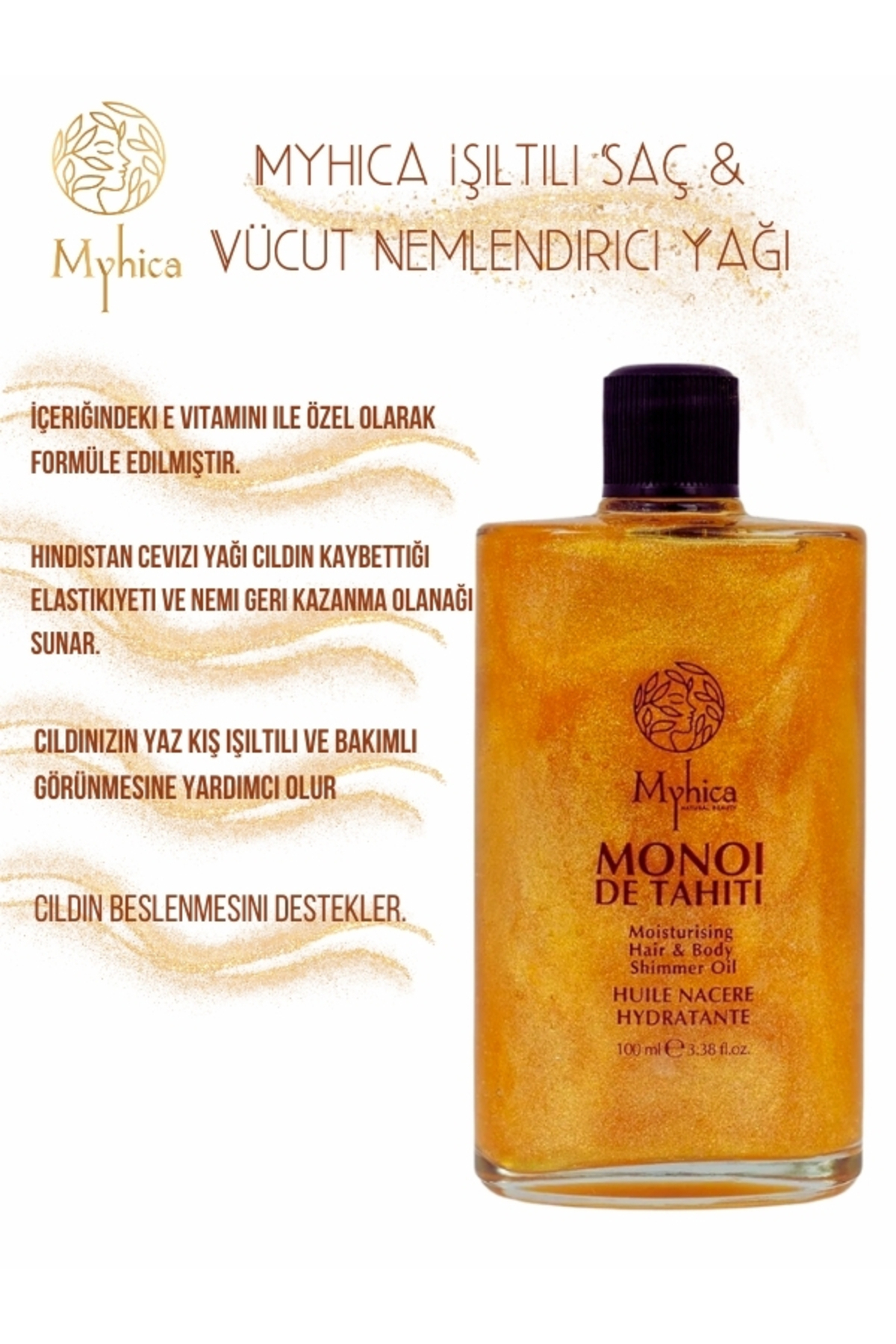 Işıltılı Saç & Vücut Nemlendirici Yağ - 100 ml