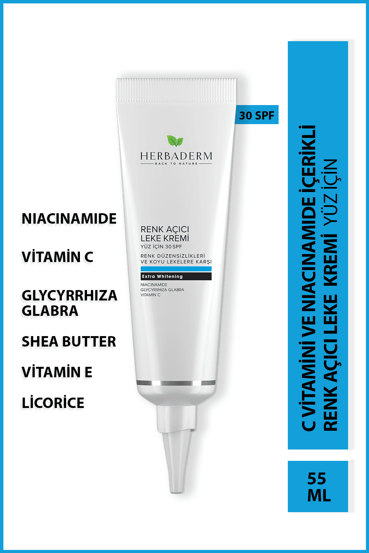 Cilt Beyazlatıcı Renk Açıcı Yüz Için Leke Kremi 55 ml