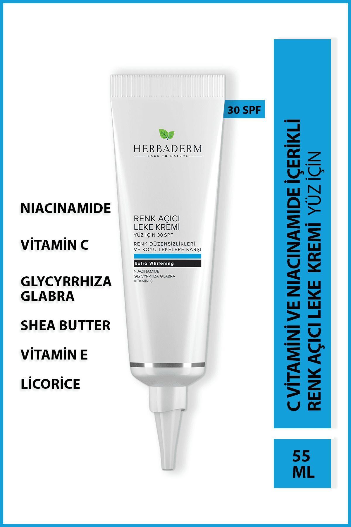 Cilt Beyazlatıcı Renk Açıcı Yüz Için Leke Kremi 55 ml