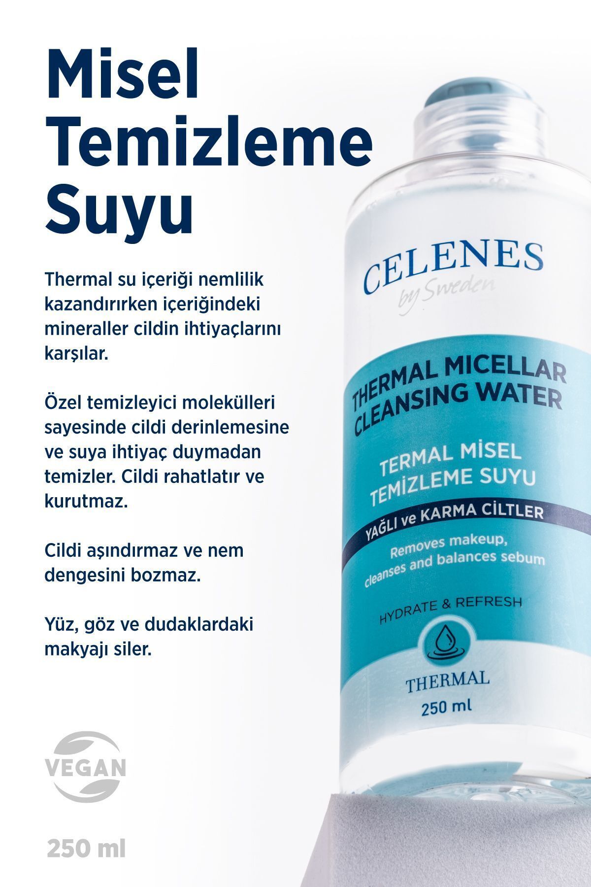 Nemlendirici Ve Canlandırıcı Thermal Misel Temizleme Suyu Yağlı Ve Karma Ciltler 250 ml
