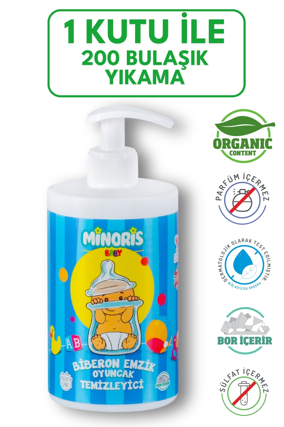 Baby Organik Antialerjik Biberon Emzik Temizleyici 500 ml