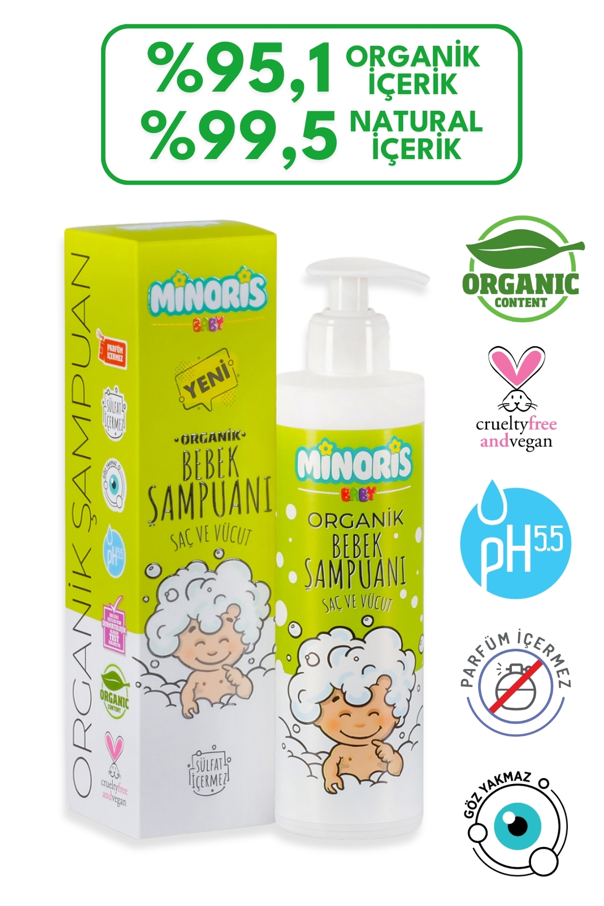 Baby Organik Saç Ve Vücut Şampuanı 400 ml