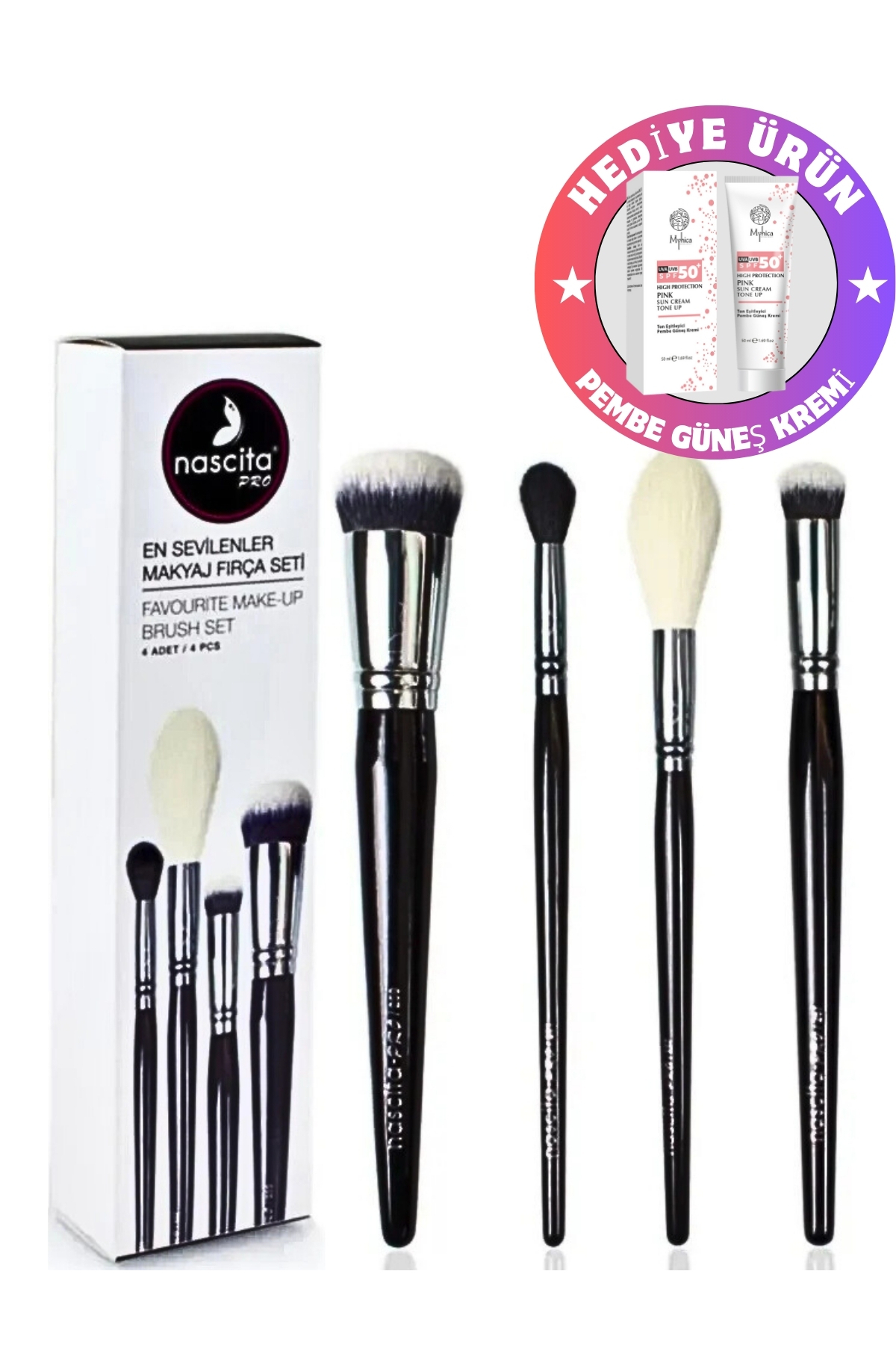 Pro 4 Lü En Sevilenler Makyaj Fırça Seti NASBRUSHSET54