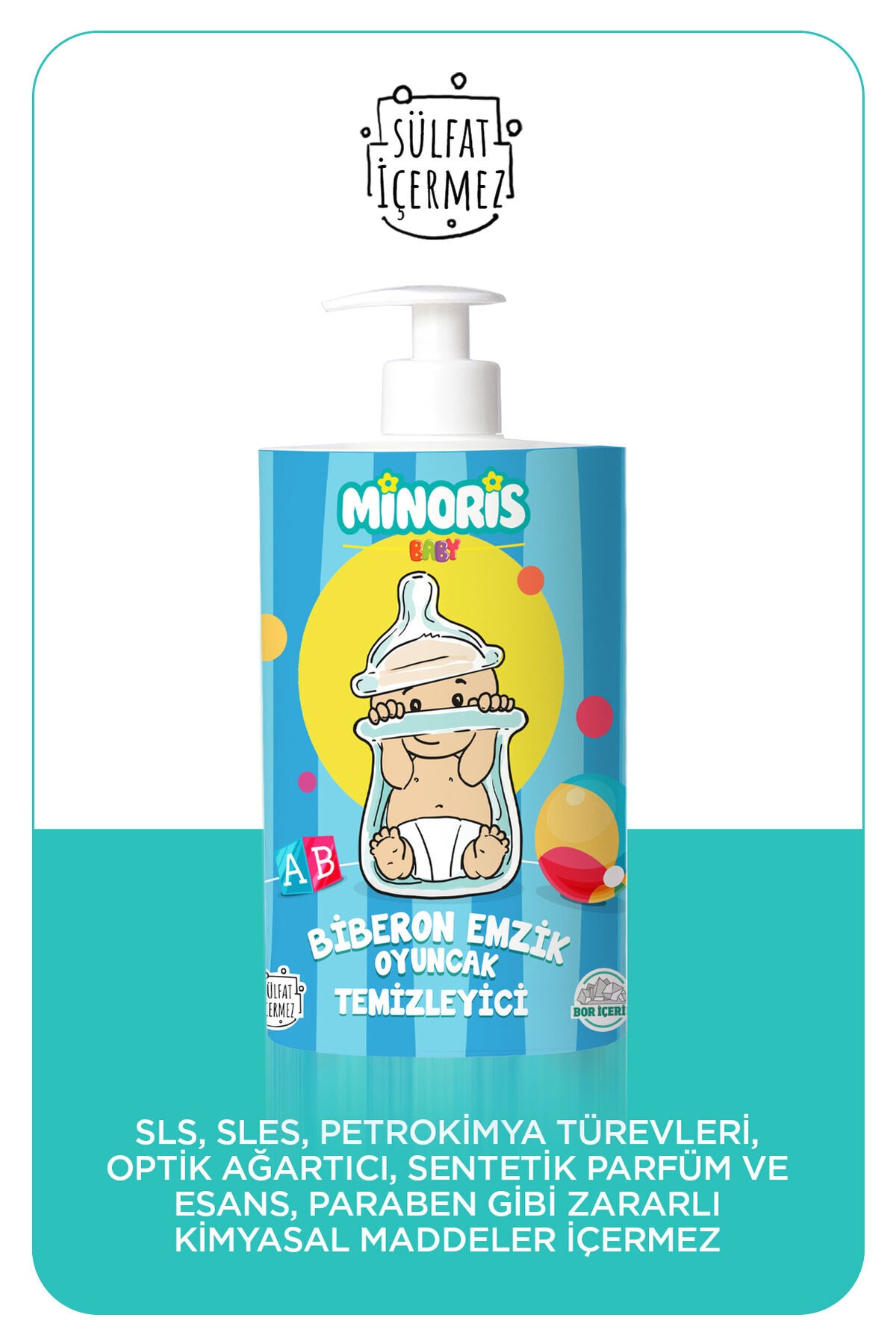 Baby Organik Antialerjik Biberon Emzik Temizleyici 500ml 3'lü Set