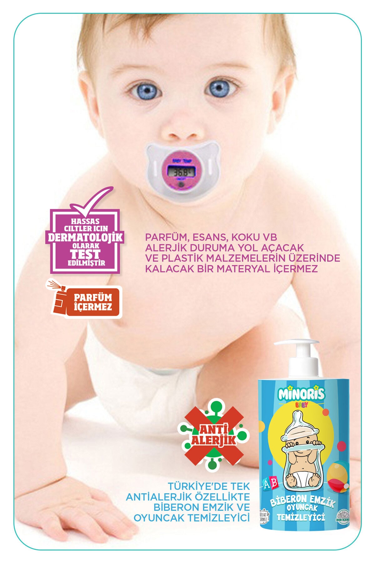 Baby Organik Antialerjik Biberon Emzik Temizleyici 500ml 3'lü Set