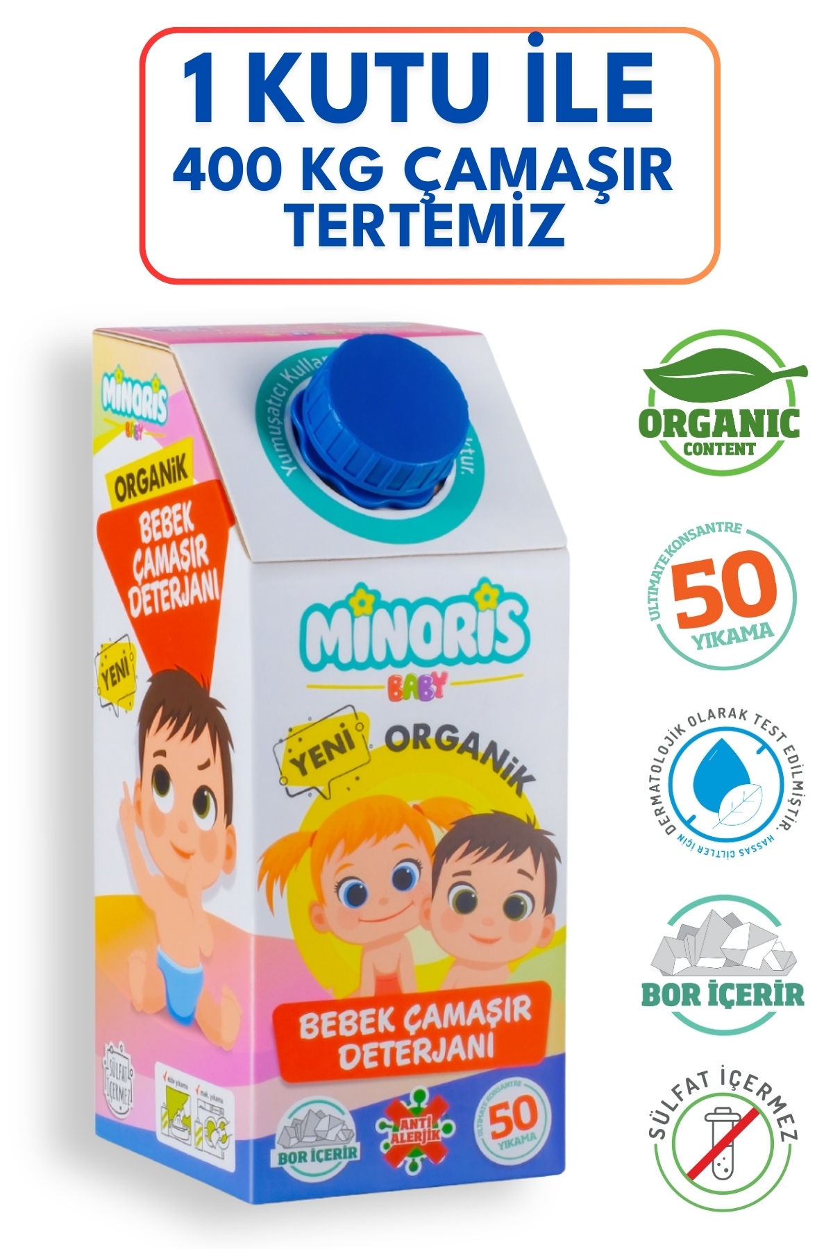 Baby Organik Antialerjik Bebek Çamaşır Deterjanı 50 Yıkama 1 LITRE