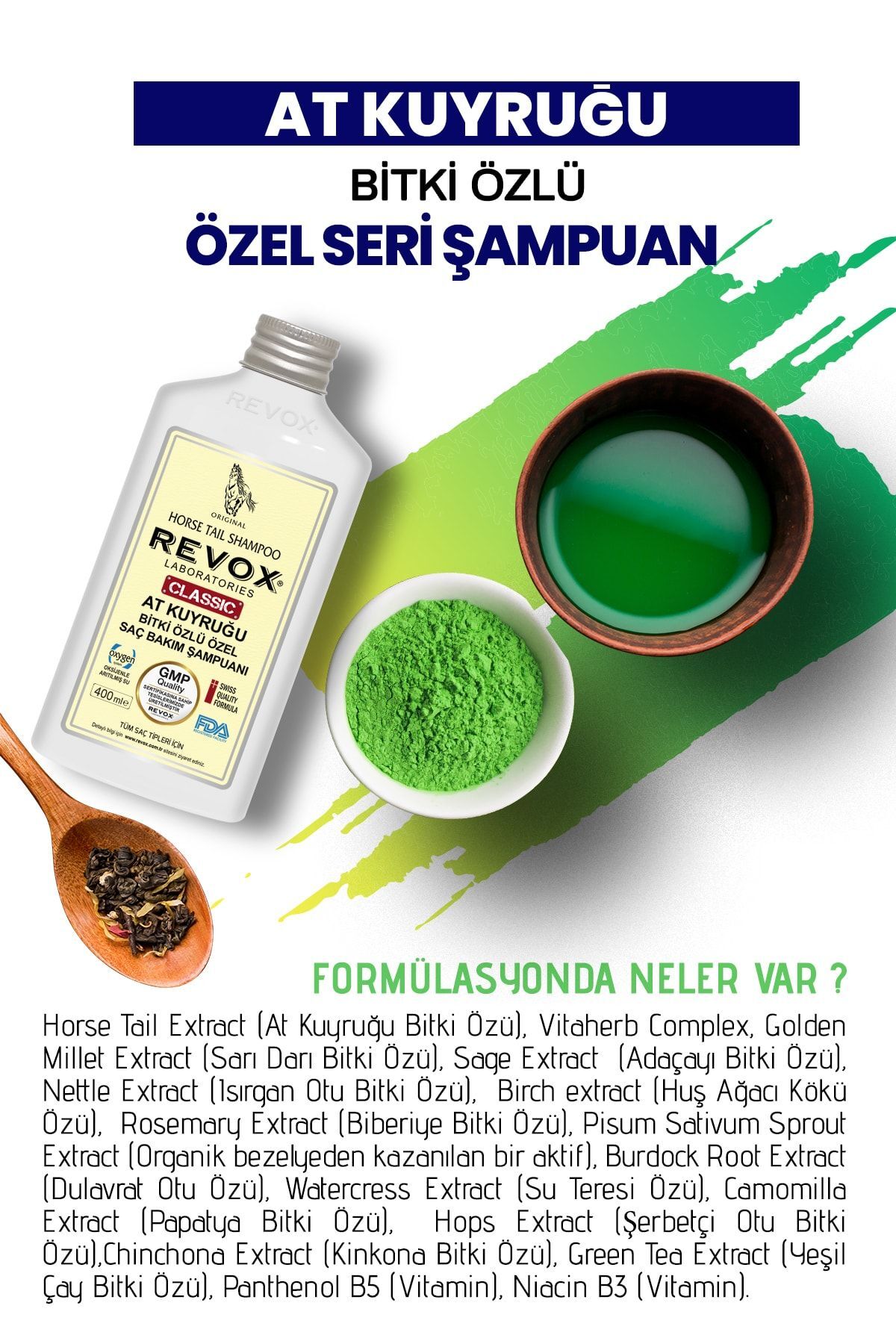 Saç Dökülmesini Engelleyen At Kuyruğu Bitki Özlü Şampuan 400 Ml 2 Adet
