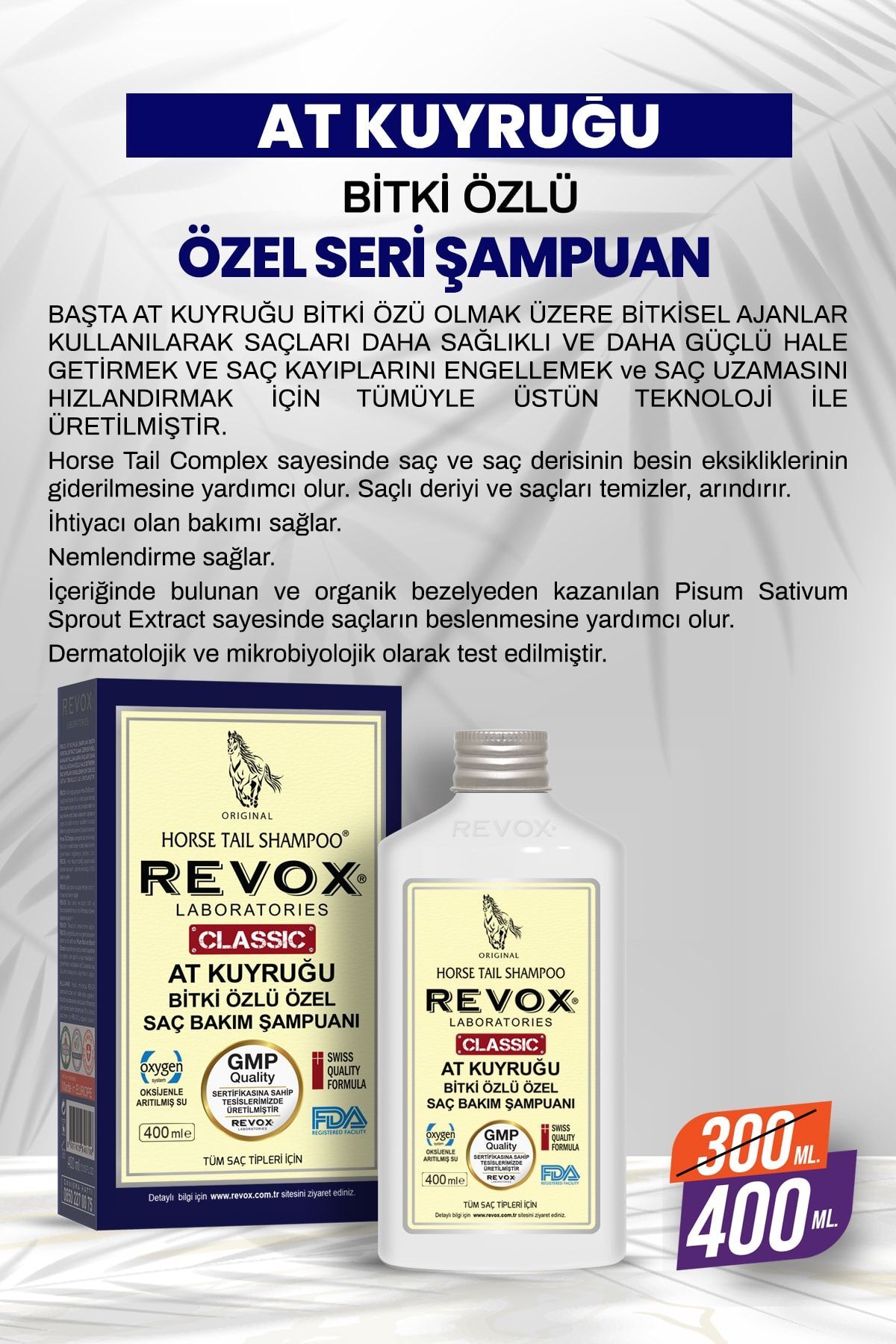 Saç Dökülmesini Engelleyen At Kuyruğu Bitki Özlü Şampuan 400 Ml 2 Adet