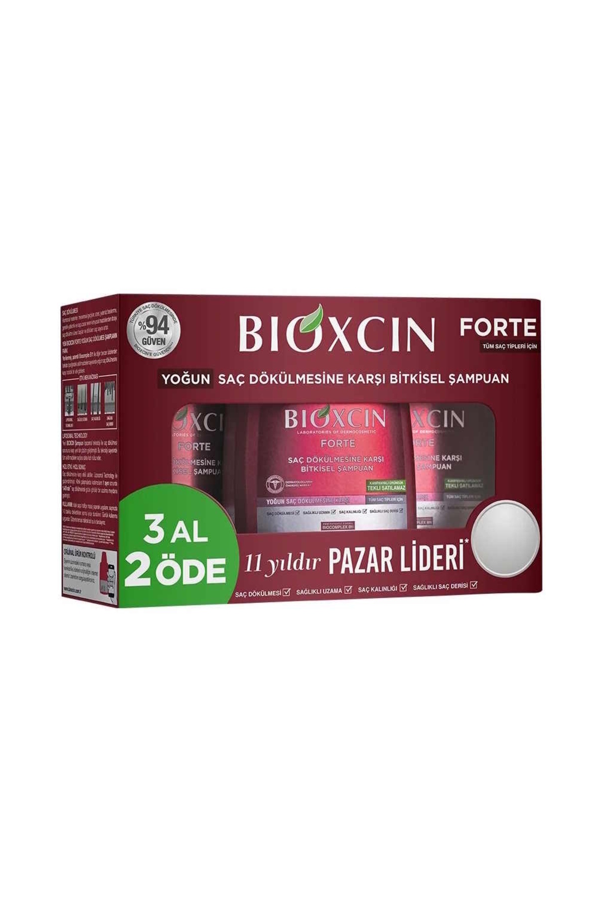 BİOXCIN FORTE ŞAMPUAN 3 AL 2 ÖDE TÜM SAÇLAR