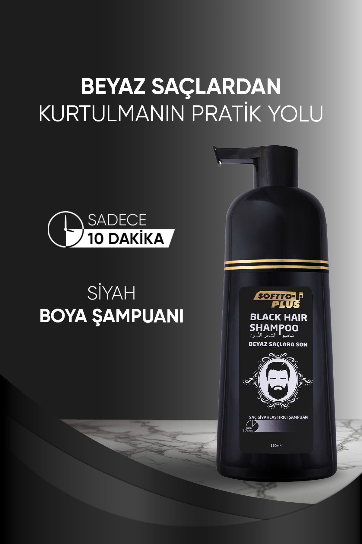 Black Hair Saç Siyahlaştırıcı Doğal Görünümlü Boya Şampuan 350 ml