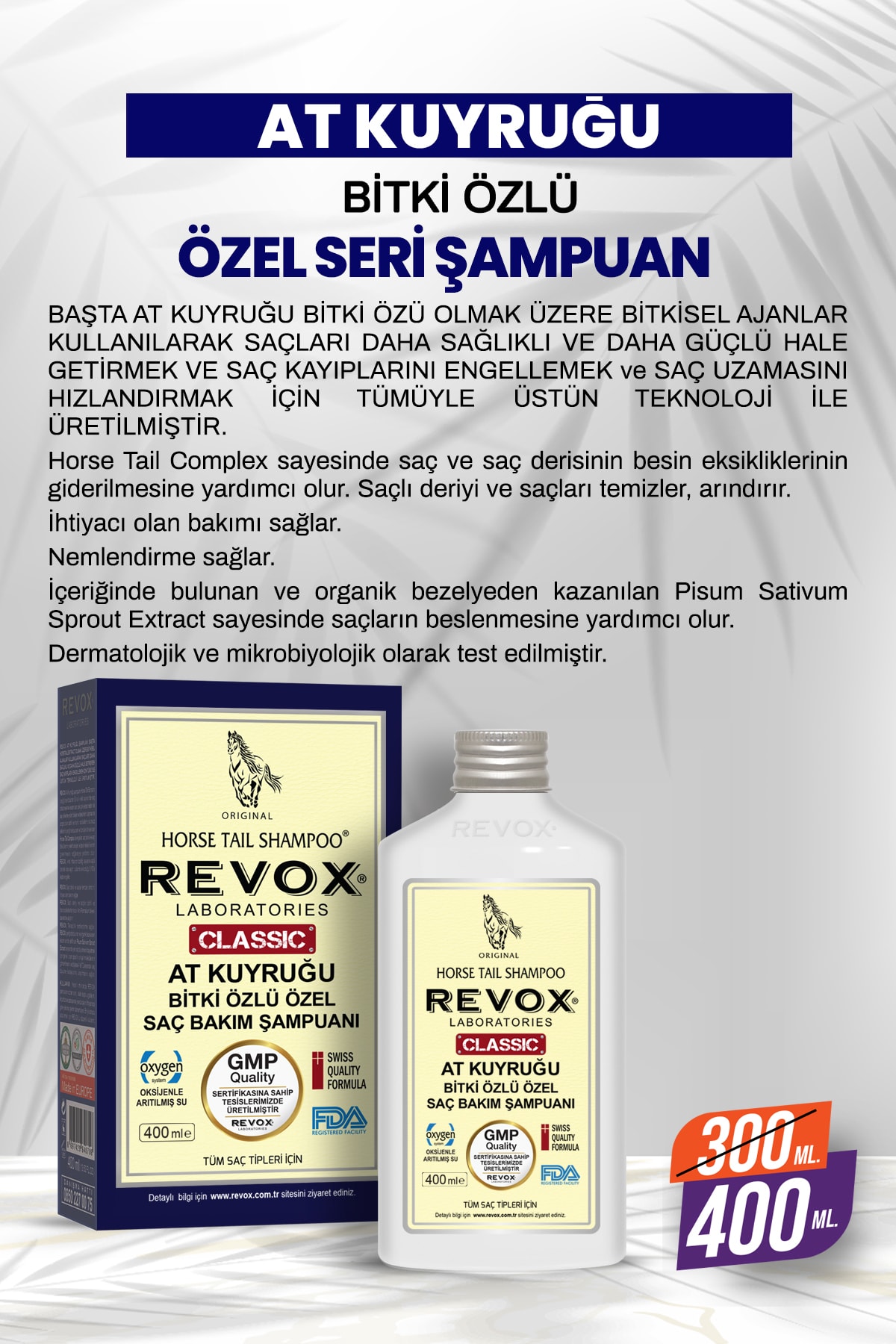 At Kuyruğu Bitki Özlü Saç Dökülme Karşıtı, Hızlı Uzama Etkili Şampuan 400 ml